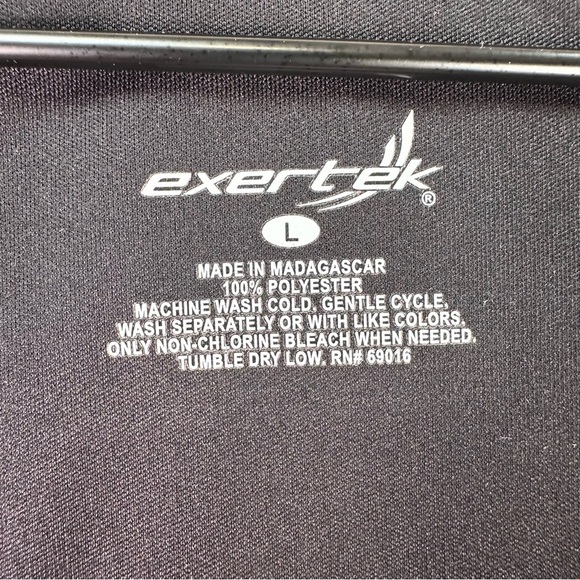 EXERTEK Black Relaxed Short Sleeve Moisture Wicking Athletic Workout T-Shirt Lrg - Picture 2 of 8